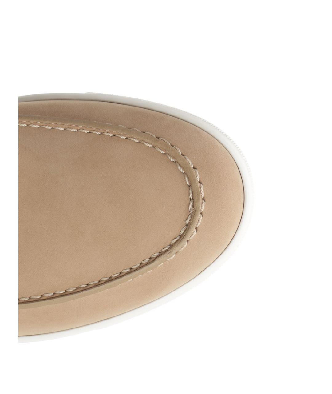 CHRISTIAN LOUBOUTIN Бежевые кожаные лоферы, фото 5