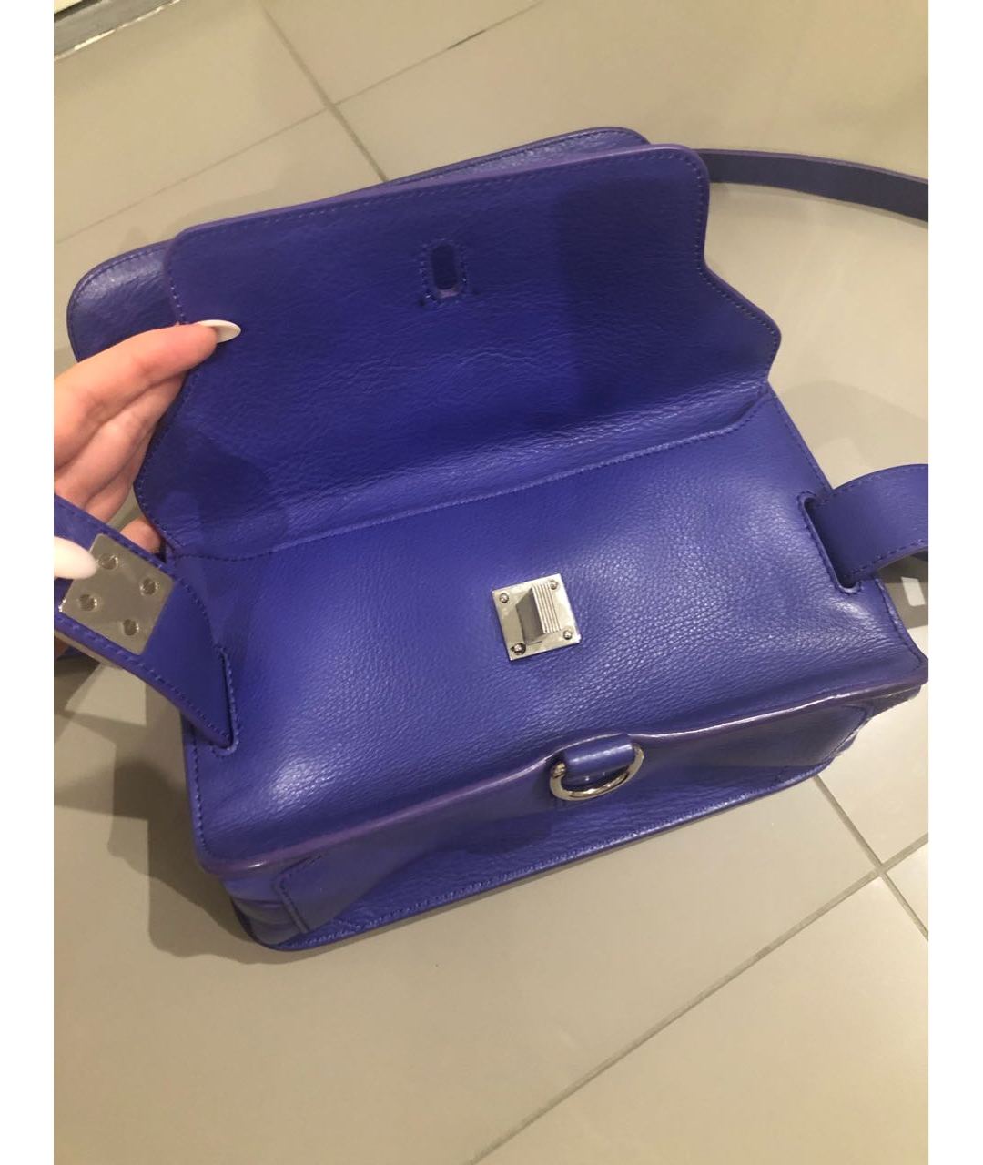 PROENZA SCHOULER Фиолетовая кожаная сумка через плечо, фото 7