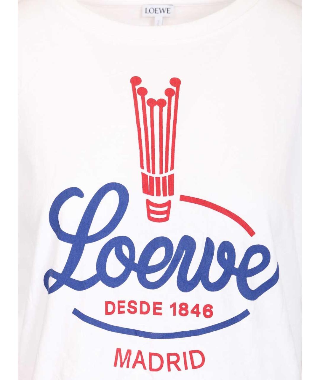 LOEWE Белая хлопковая футболка, фото 3