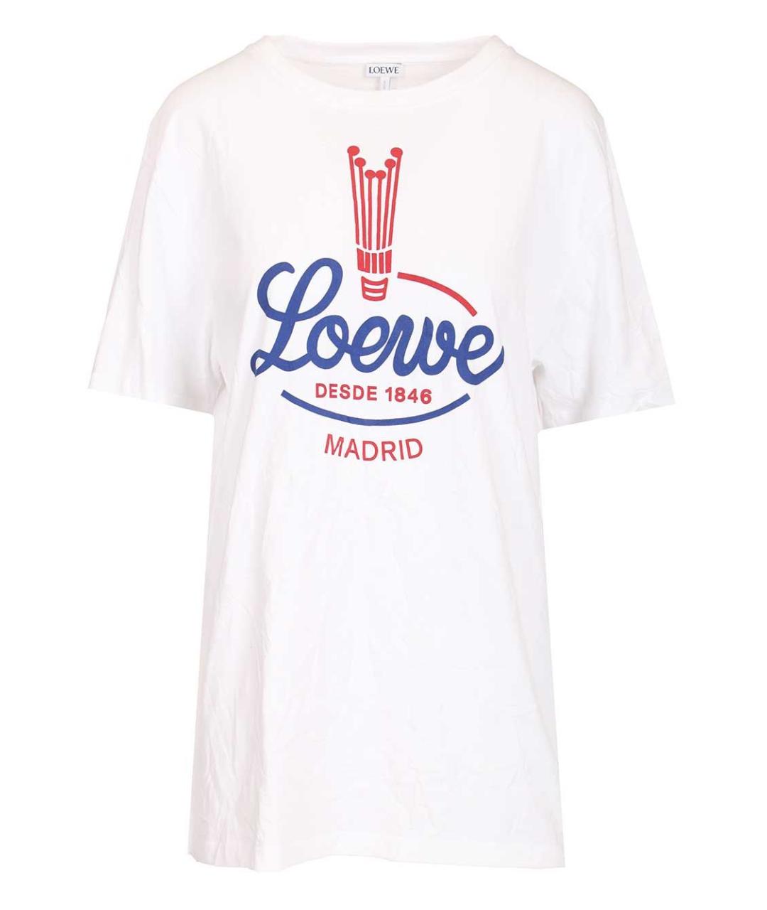 LOEWE Белая хлопковая футболка, фото 1