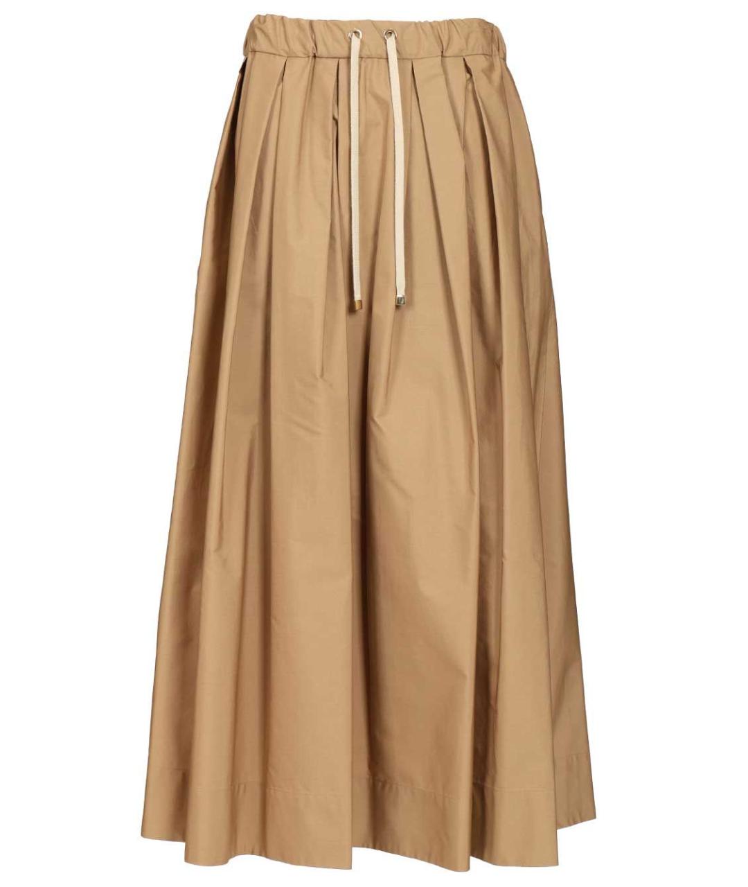 'S MAX MARA Бежевая хлопковая юбка миди, фото 1