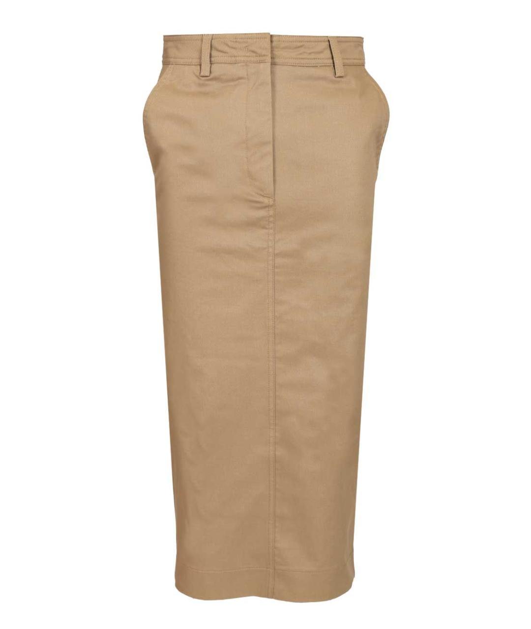 THELATEST Бежевая хлопко-эластановая юбка миди, фото 1