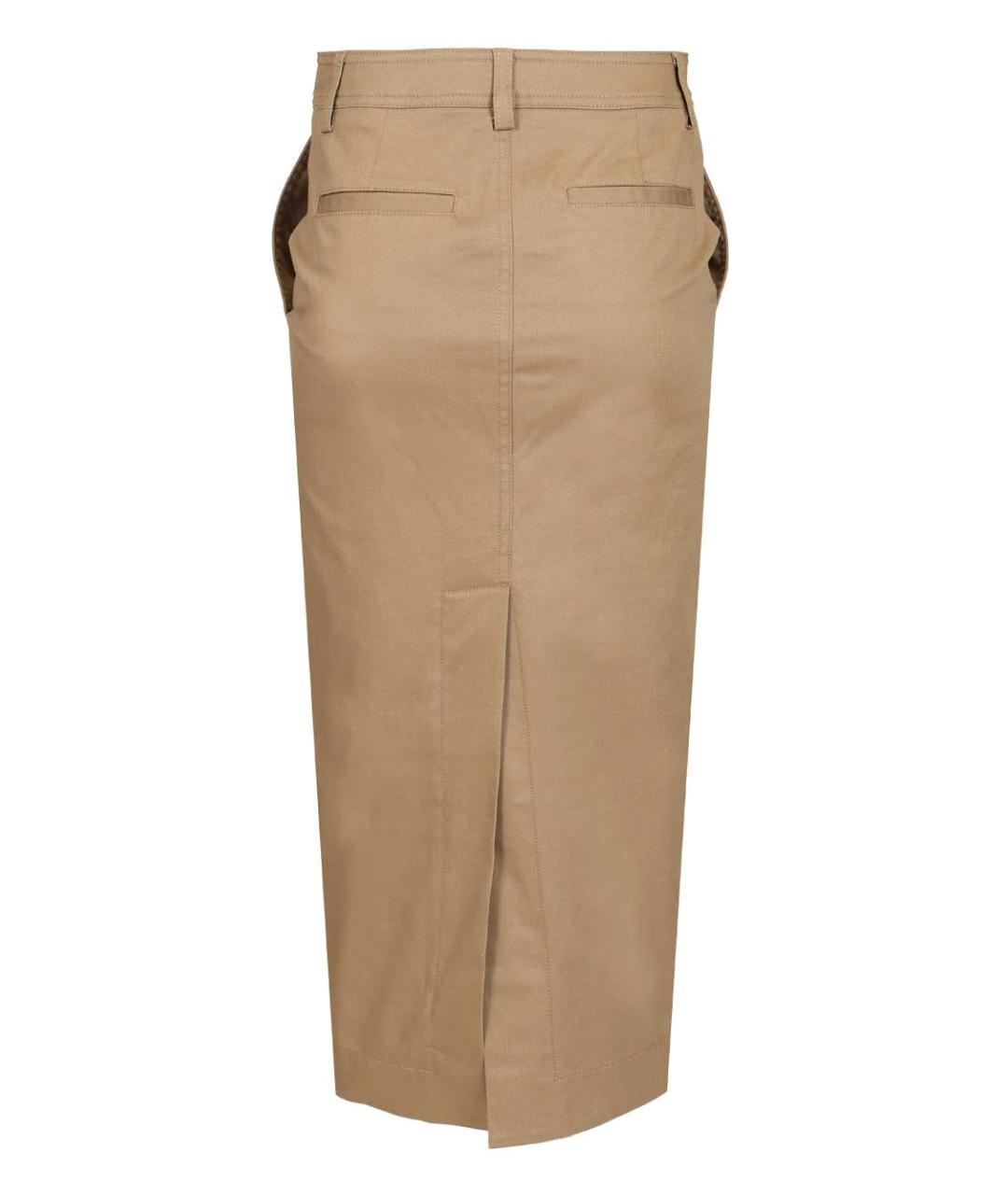 THELATEST Бежевая хлопко-эластановая юбка миди, фото 2