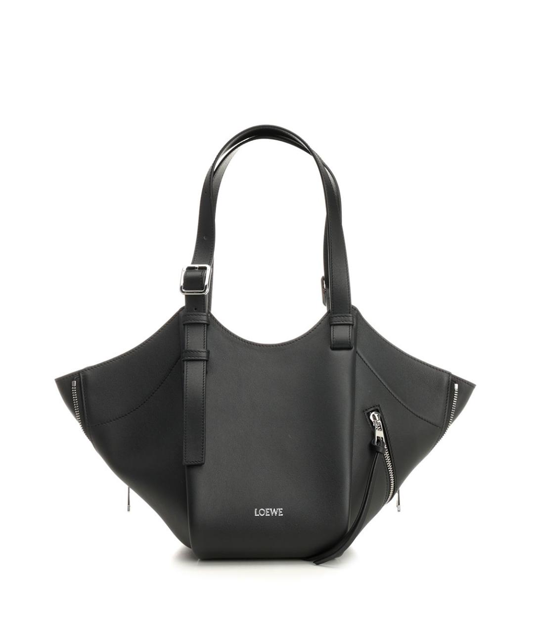 LOEWE Черная кожаная сумка тоут, фото 1