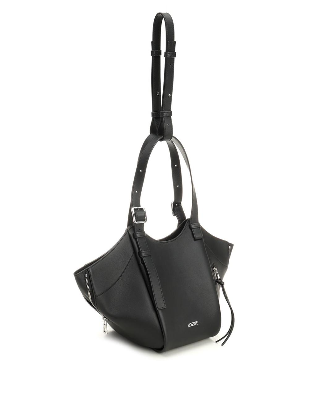 LOEWE Черная кожаная сумка тоут, фото 5