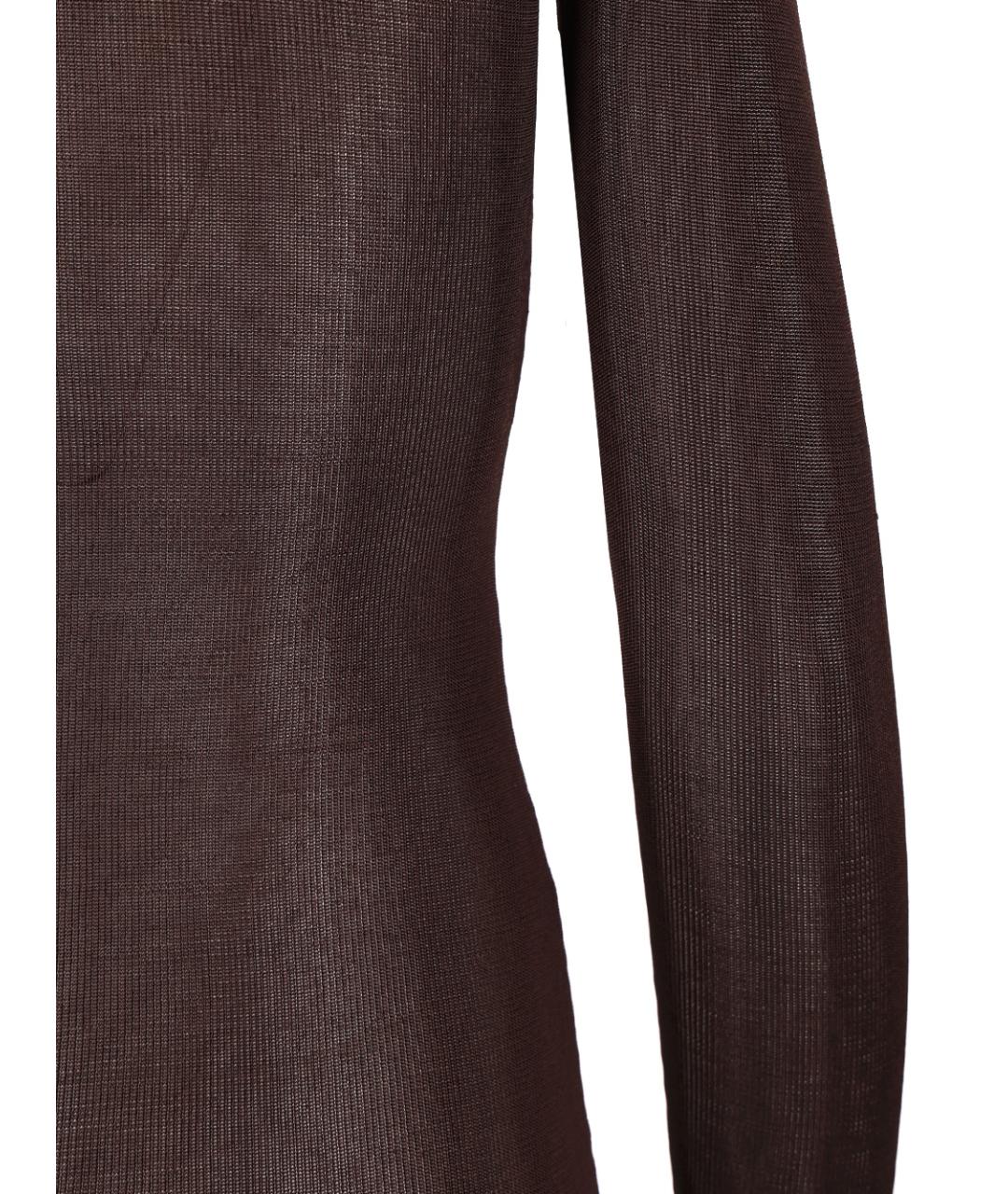 SELF-PORTRAIT Коричневое вискозное платье, фото 4