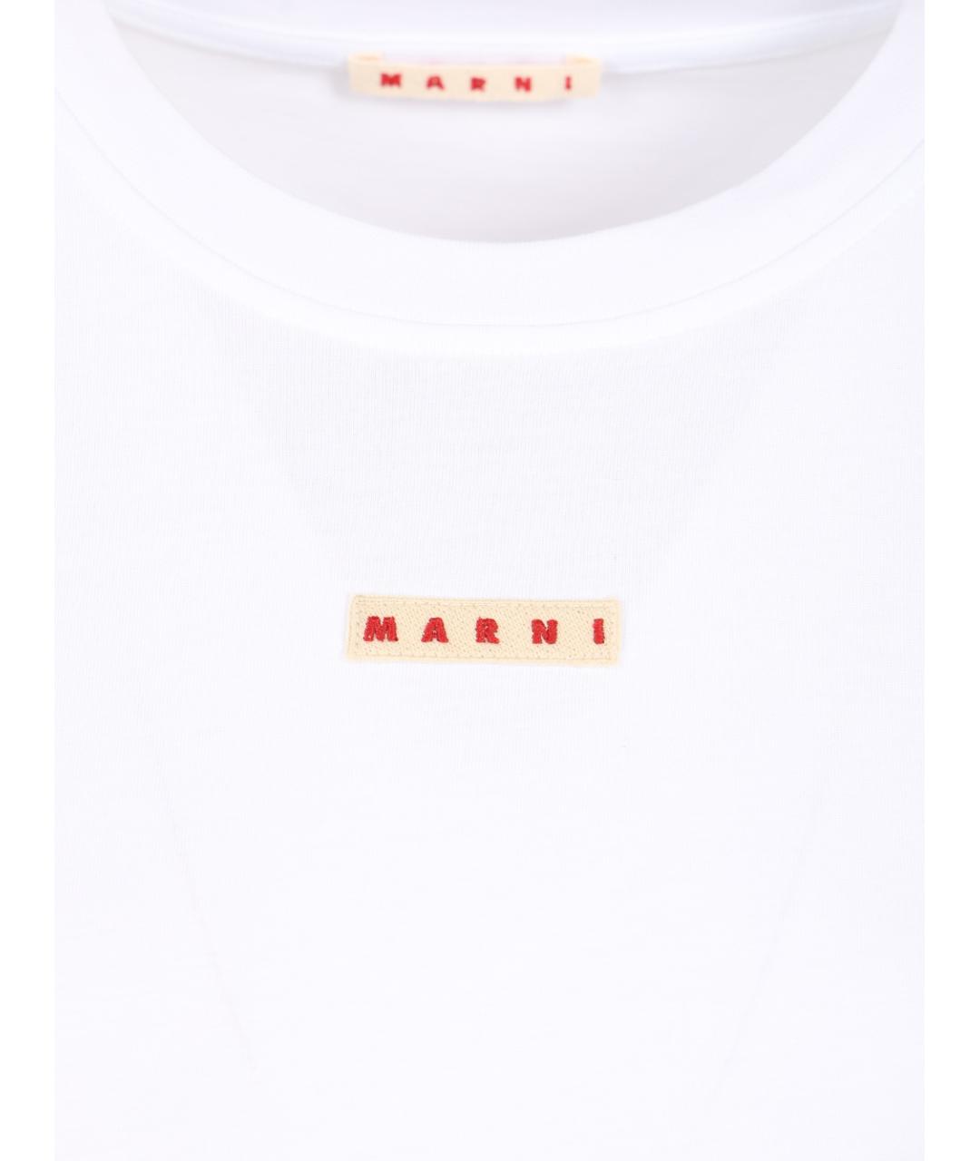 MARNI Белая хлопковая футболка, фото 3