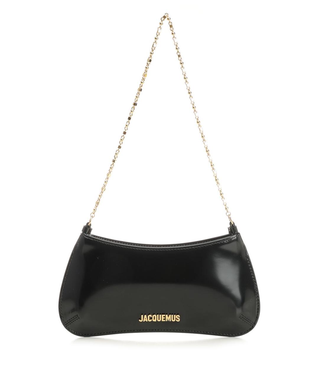 JACQUEMUS Черная кожаная сумка через плечо, фото 1