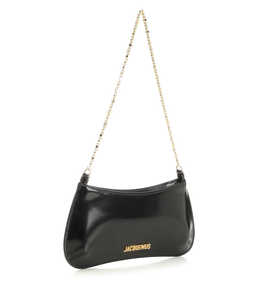 JACQUEMUS Черная кожаная сумка через плечо, фото 2