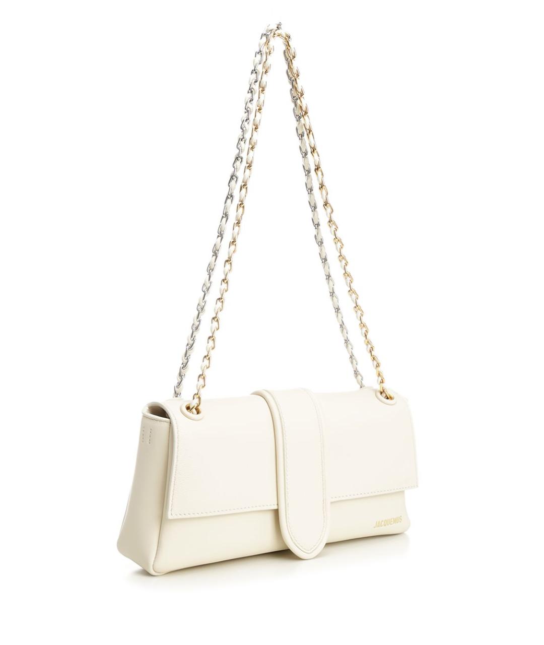 JACQUEMUS Белая кожаная сумка через плечо, фото 2