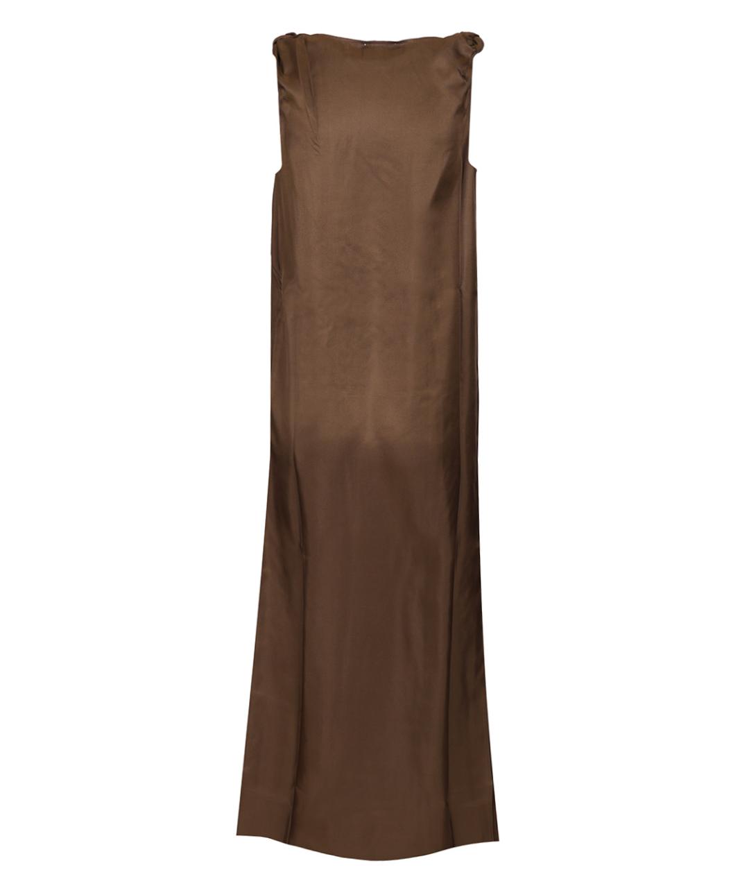 LOULOU STUDIO Коричневое шелковое повседневное платье, фото 2