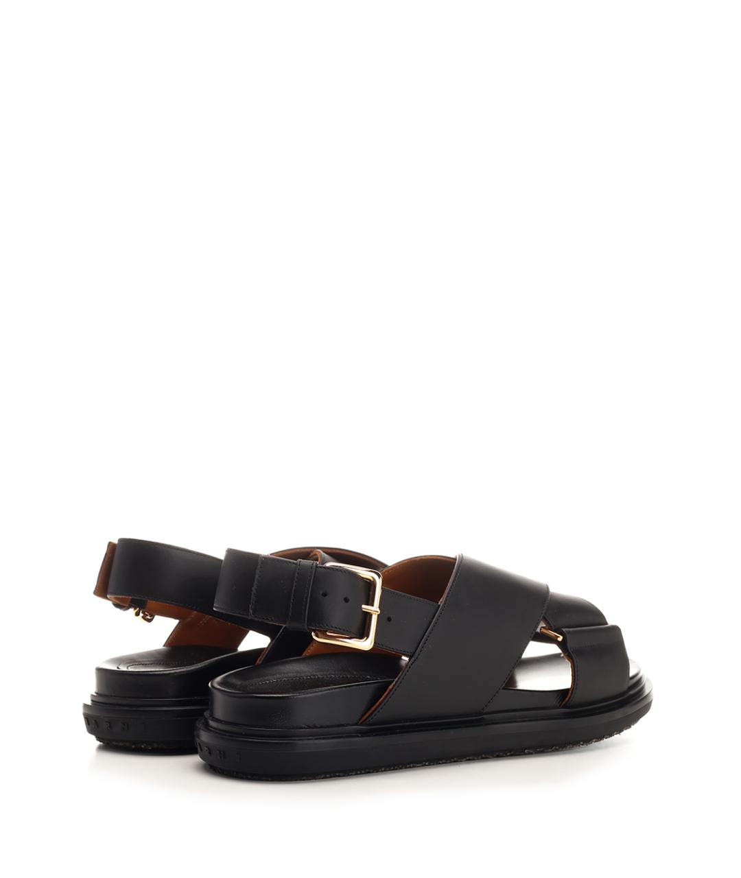 MARNI Черные кожаные сандалии, фото 2