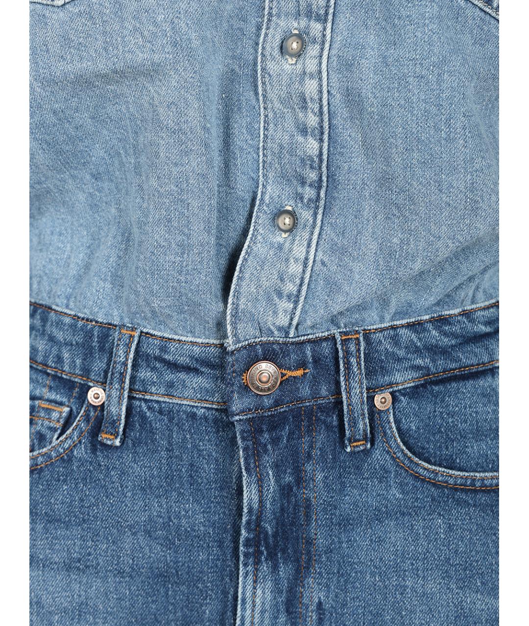 7 FOR ALL MANKIND Синий хлопковый комбинезон, фото 4