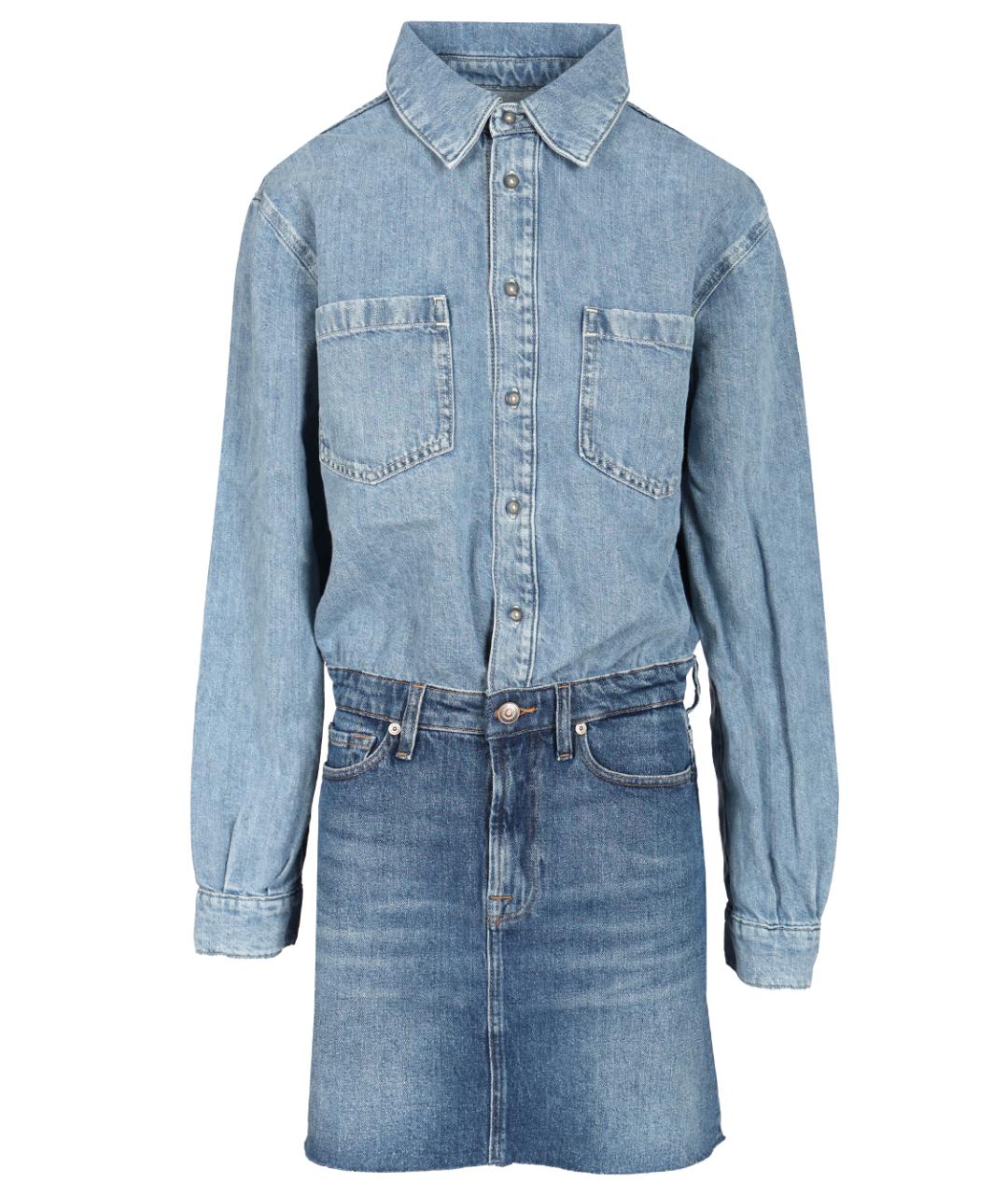 7 FOR ALL MANKIND Синий хлопковый комбинезон, фото 1