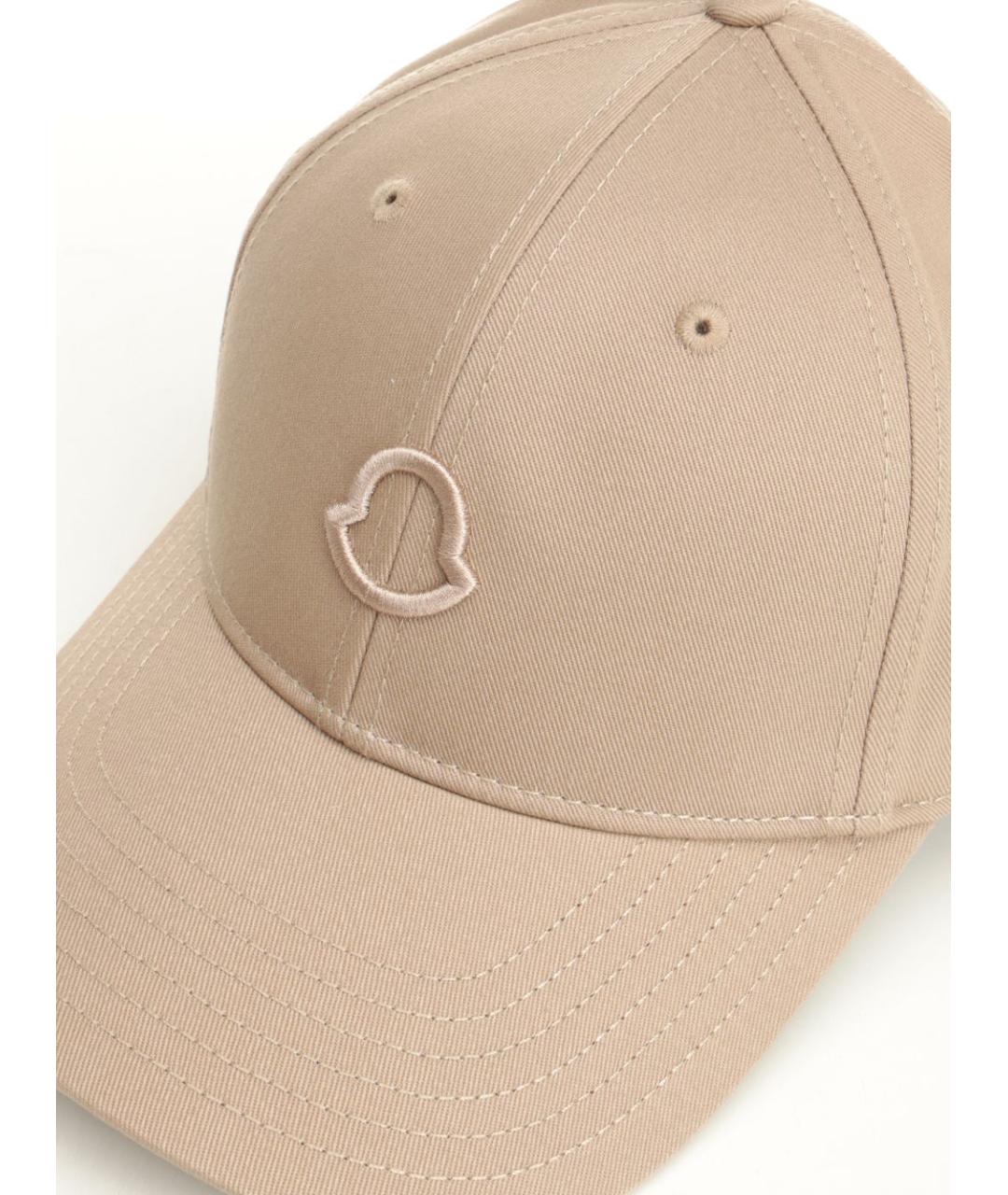 MONCLER Бежевая хлопковая кепка, фото 4