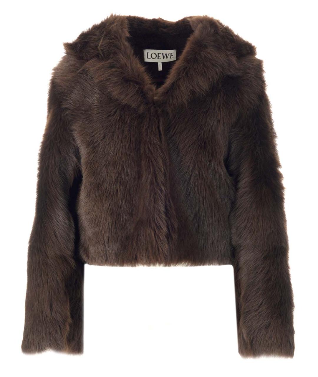 LOEWE Коричневая меховая шуба, фото 1