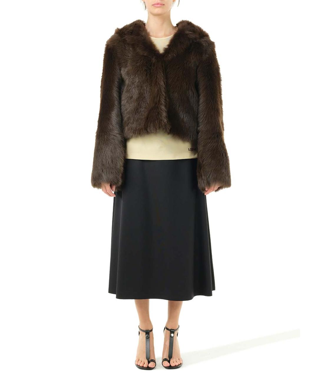 LOEWE Коричневая меховая шуба, фото 3