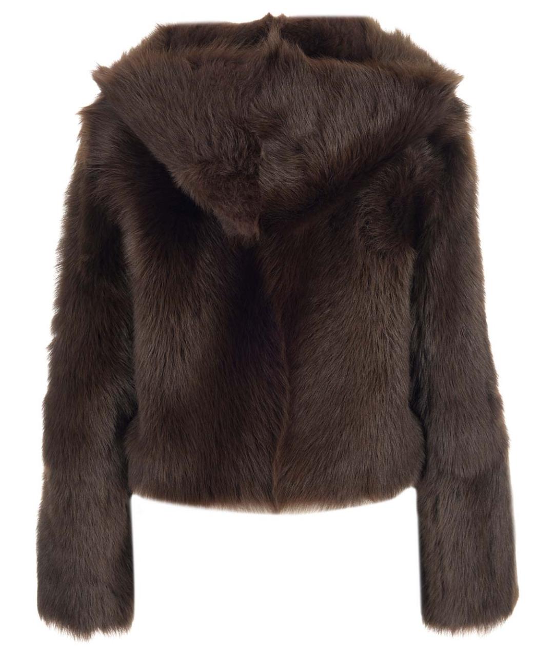 LOEWE Коричневая меховая шуба, фото 2
