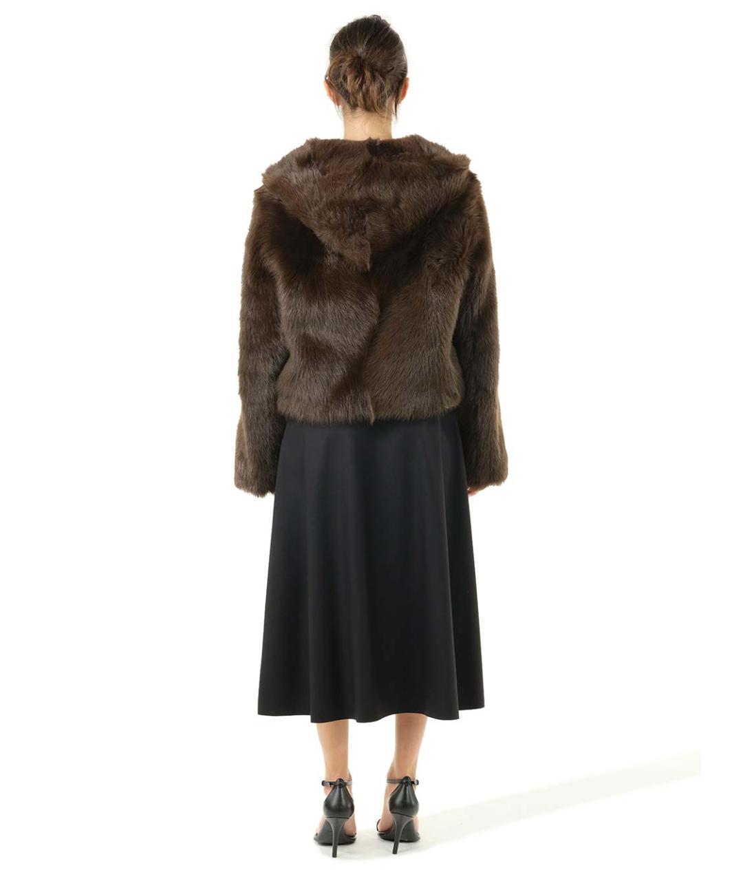 LOEWE Коричневая меховая шуба, фото 4