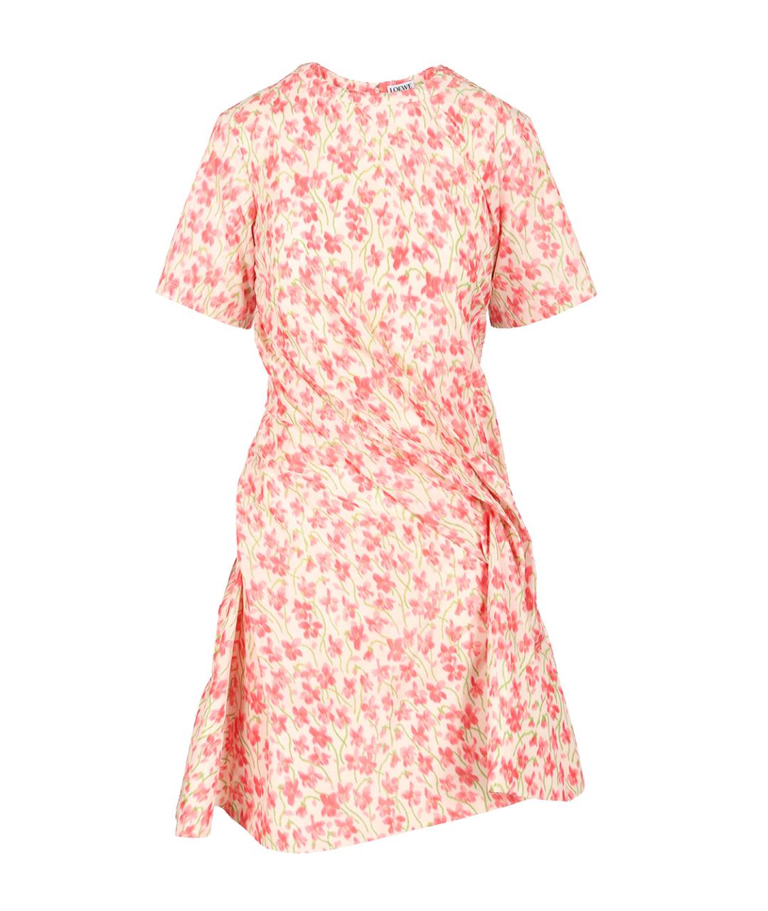 LOEWE Розовое шелковое повседневное платье, фото 1