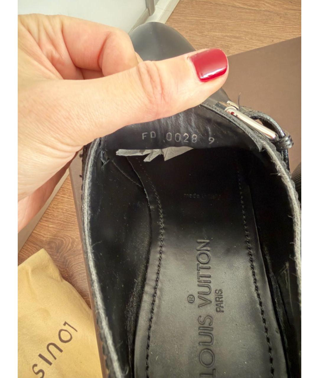 LOUIS VUITTON Черные кожаные туфли, фото 5