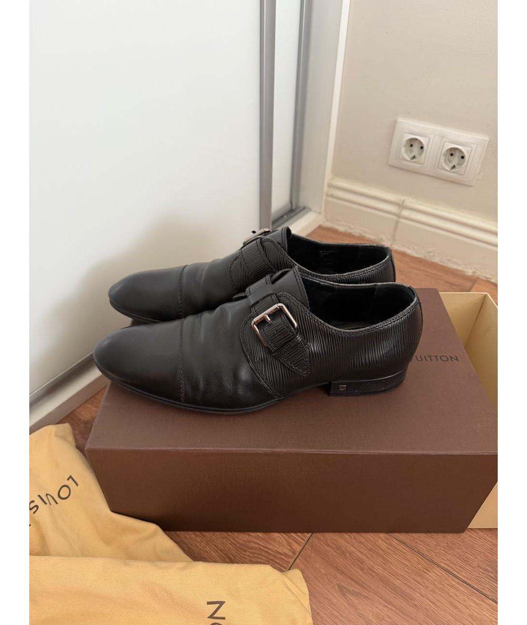 LOUIS VUITTON Черные кожаные туфли, фото 8