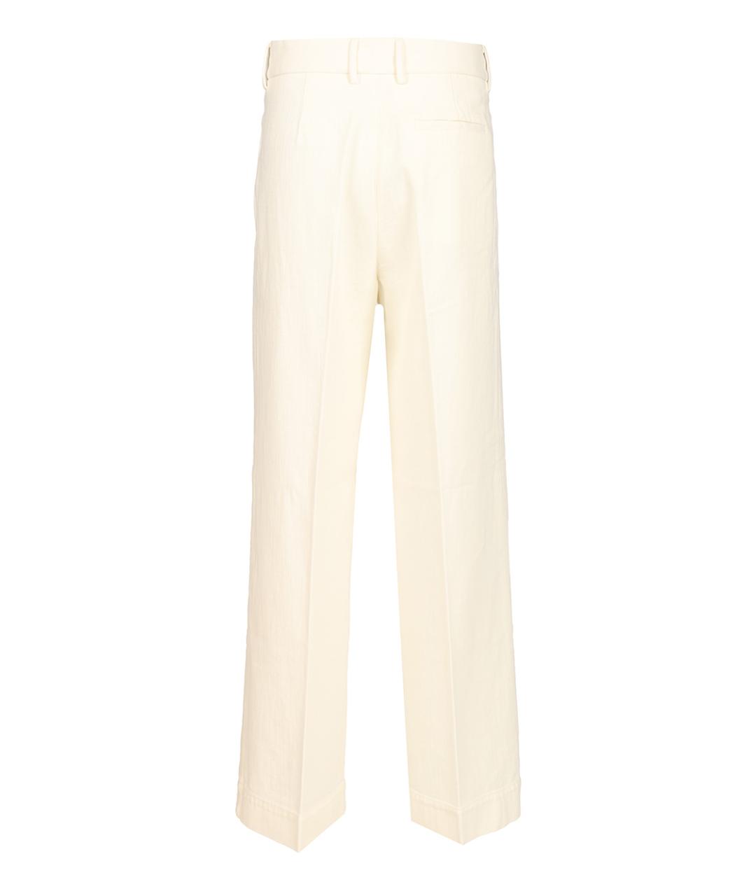 FORTE FORTE Белые вискозные прямые брюки, фото 2