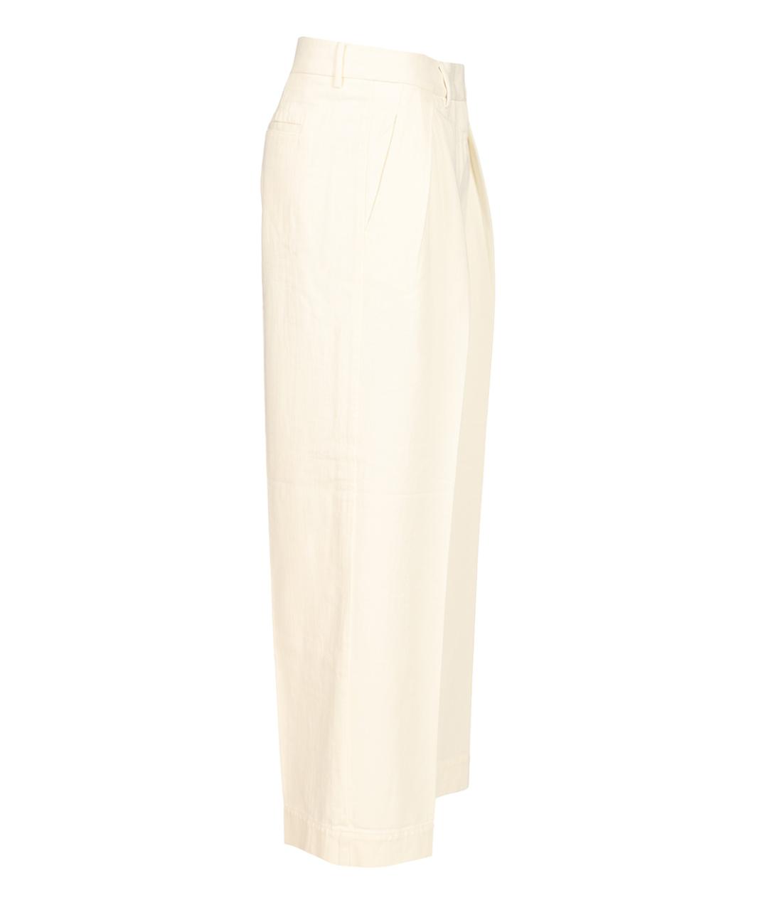 FORTE FORTE Белые вискозные прямые брюки, фото 3