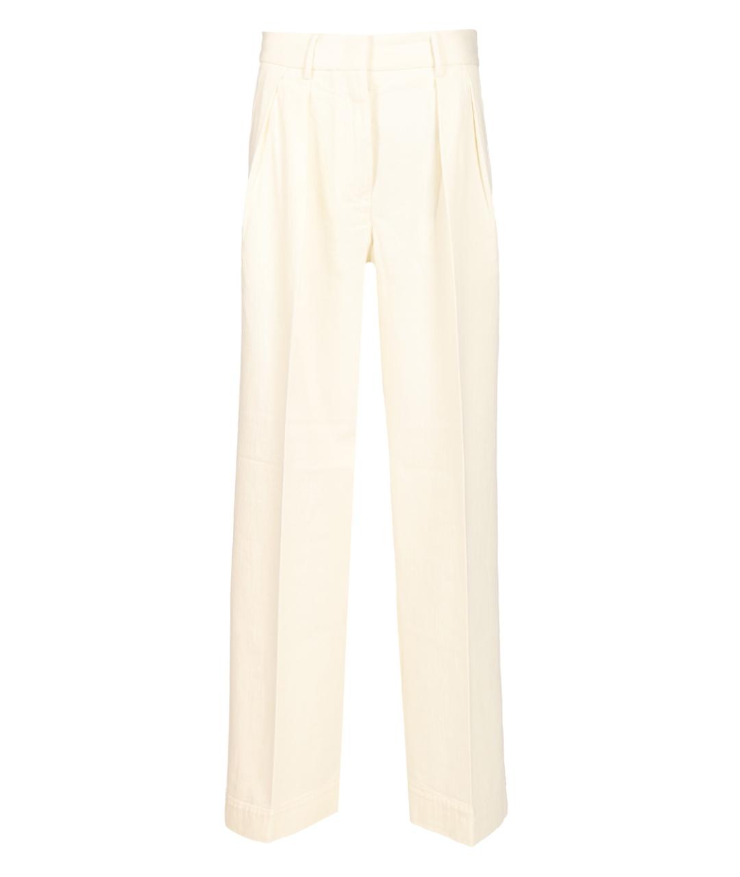 FORTE FORTE Белые вискозные прямые брюки, фото 1