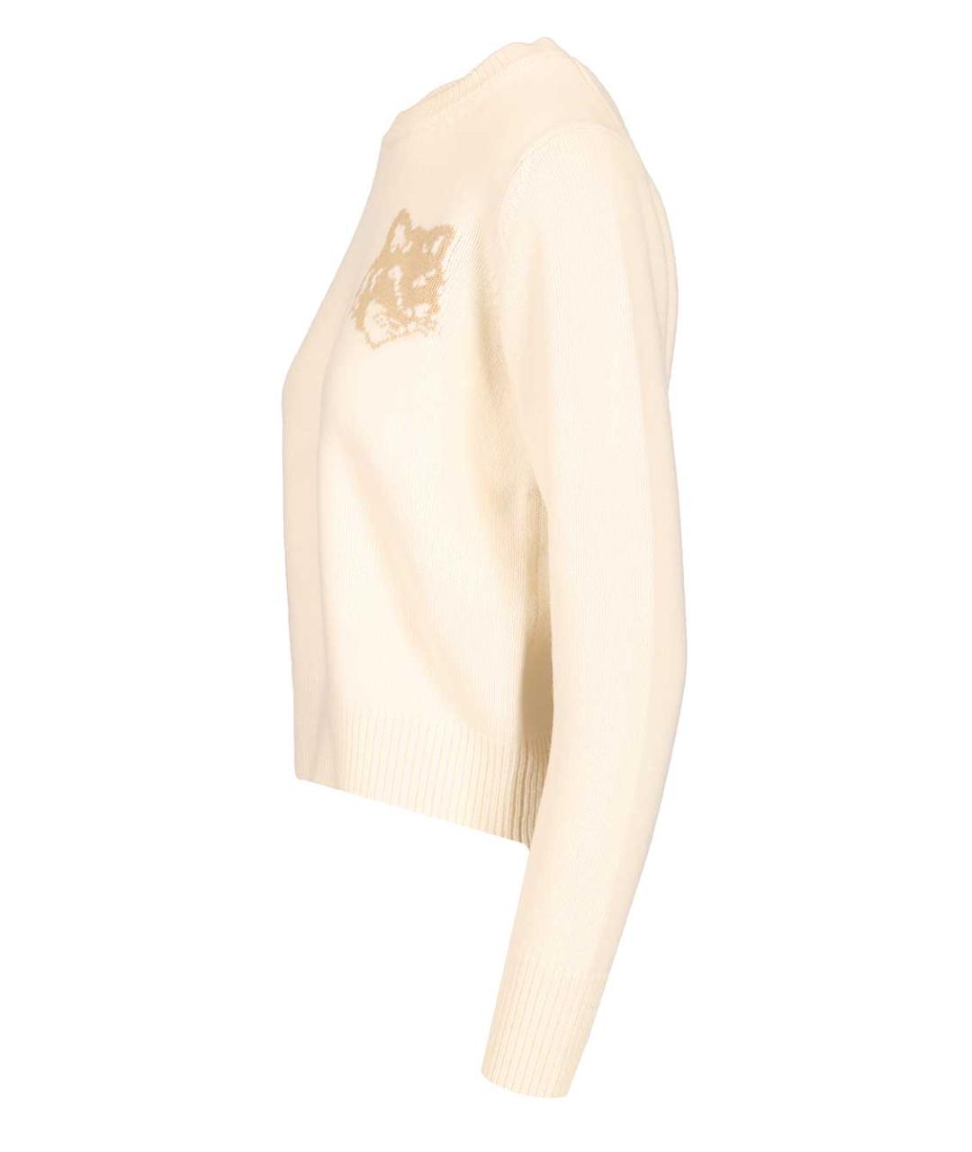 MAISON KITSUNE Бежевый шерстяной джемпер / свитер, фото 3