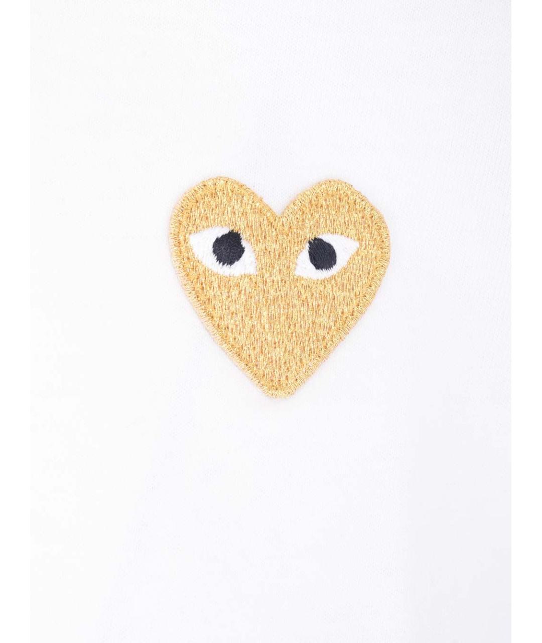 COMME DES GARÇONS PLAY Белая хлопковая футболка, фото 3