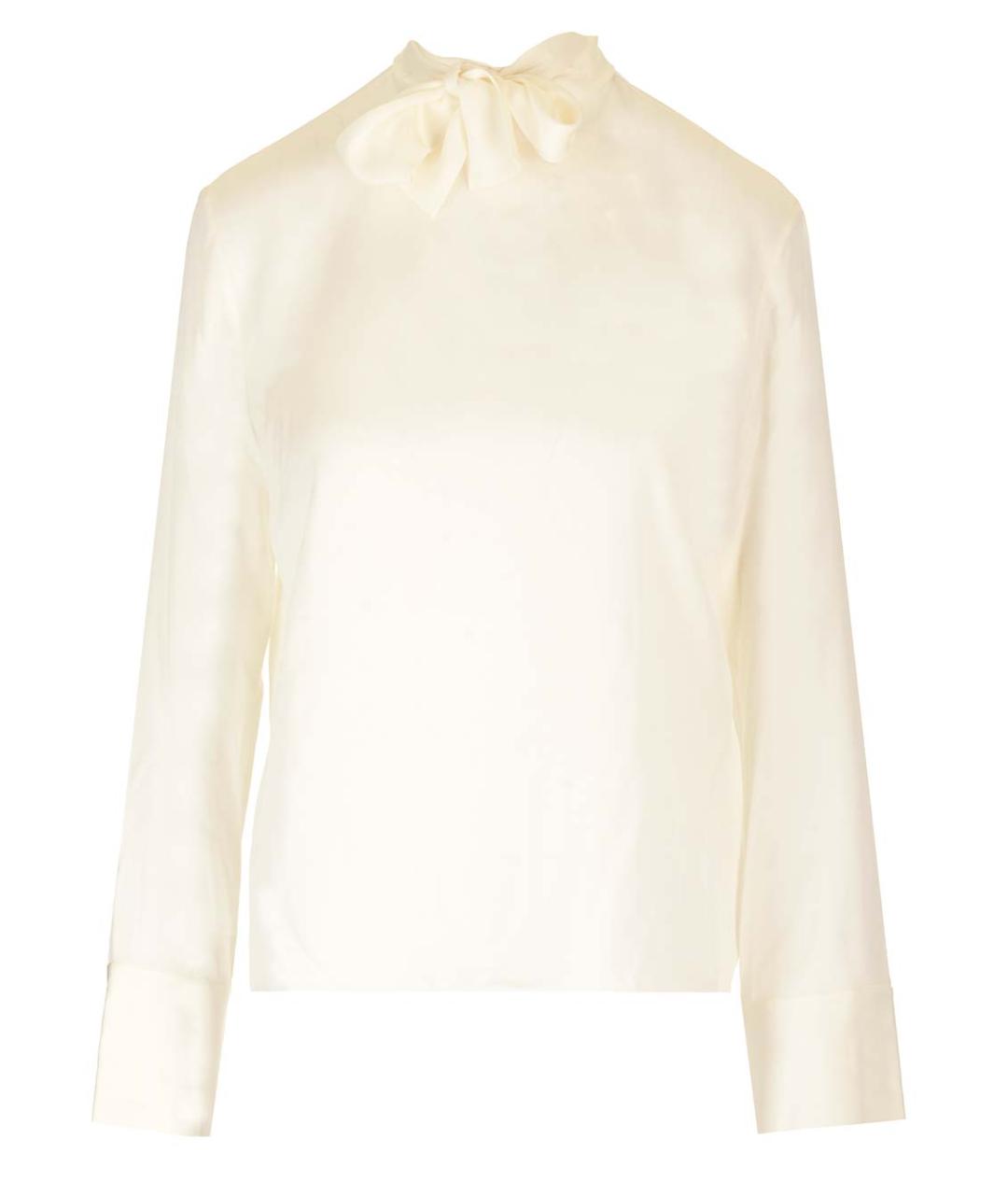 THEORY Белая шелковая блузы, фото 1