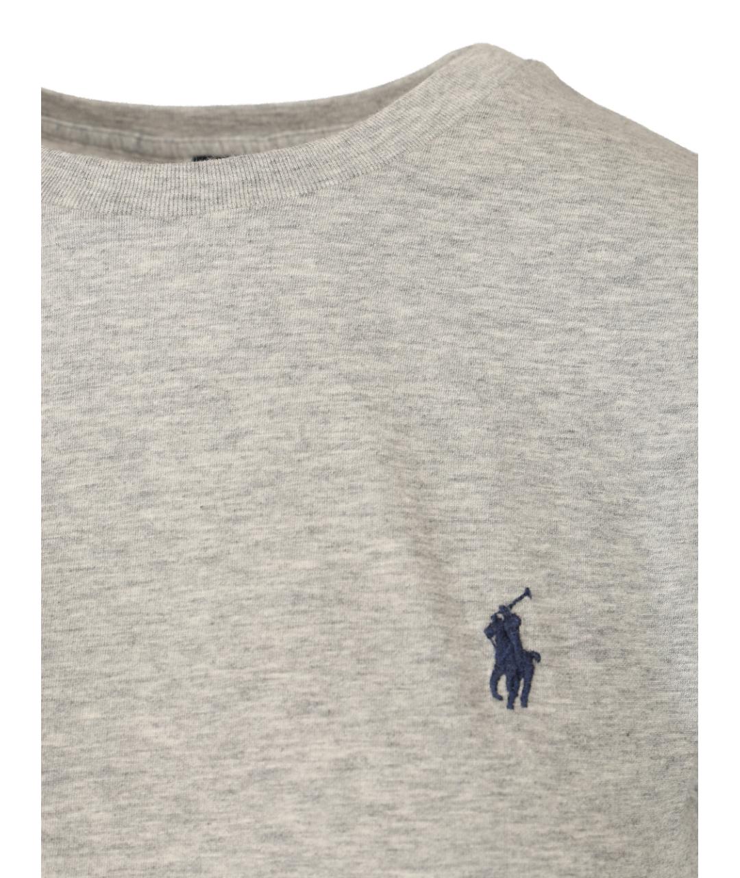 POLO RALPH LAUREN Серая хлопковая футболка, фото 3