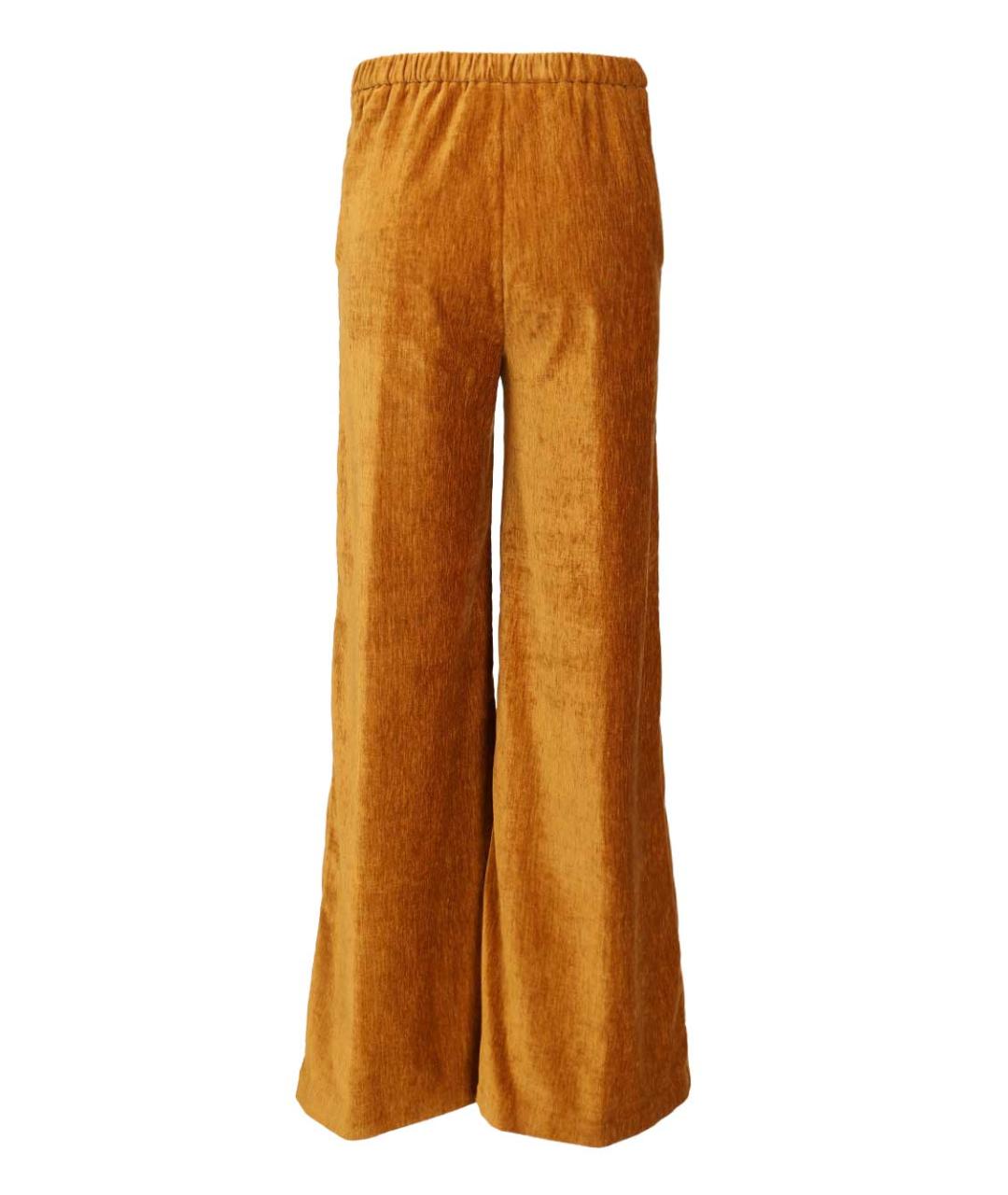 FORTE FORTE Коричневые полиэстеровые прямые брюки, фото 2