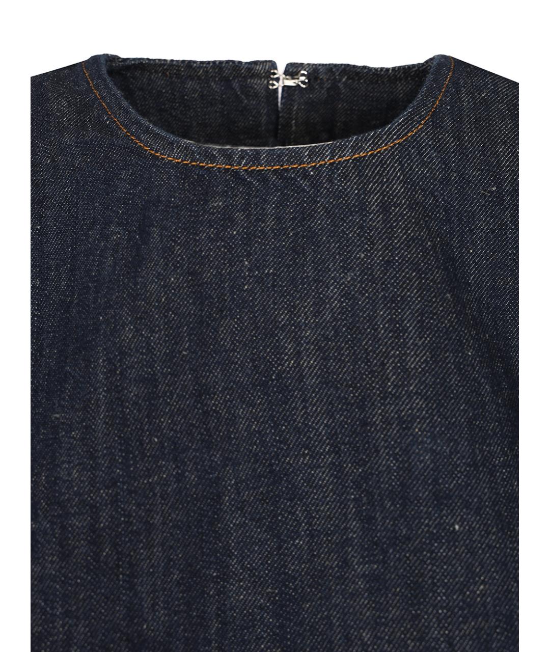 7 FOR ALL MANKIND Синяя хлопковая блузы, фото 4