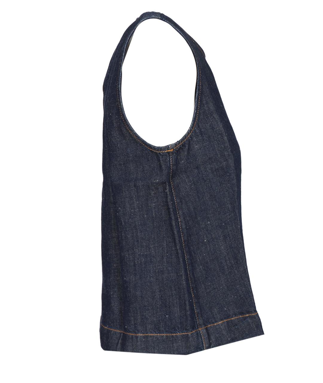 7 FOR ALL MANKIND Синяя хлопковая блузы, фото 3