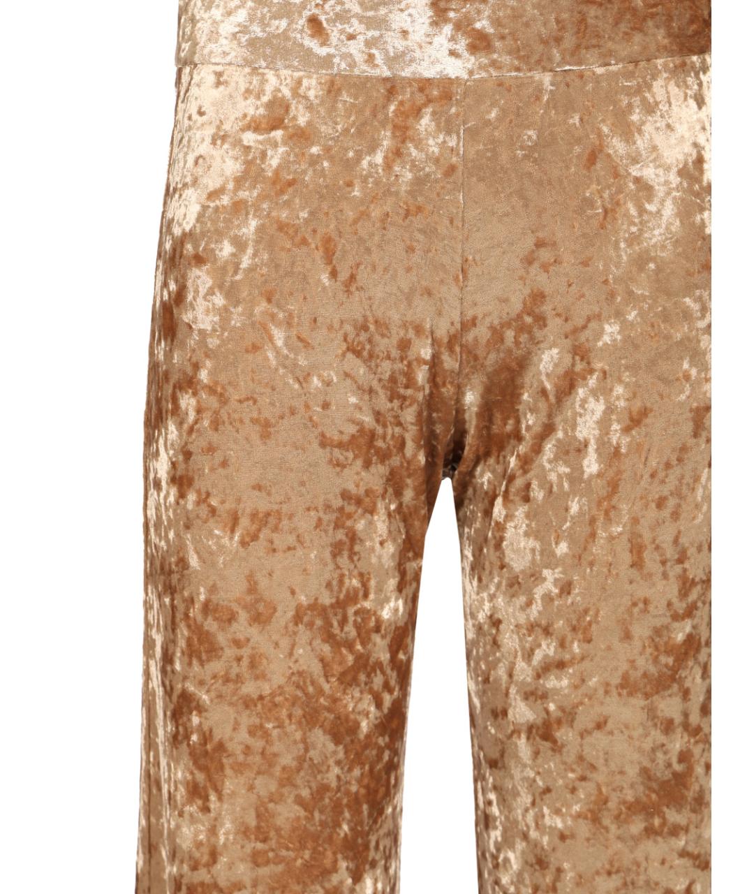 FORTE FORTE Коричневые полиэстеровые прямые брюки, фото 4