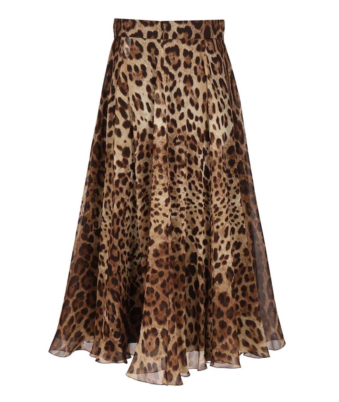 DOLCE&GABBANA Мульти шелковая юбка миди, фото 2