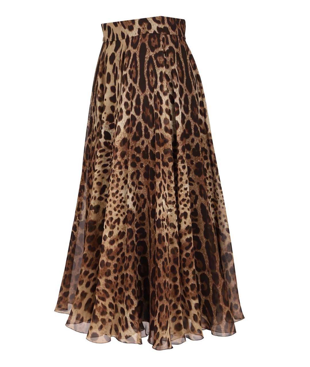 DOLCE&GABBANA Мульти шелковая юбка миди, фото 3