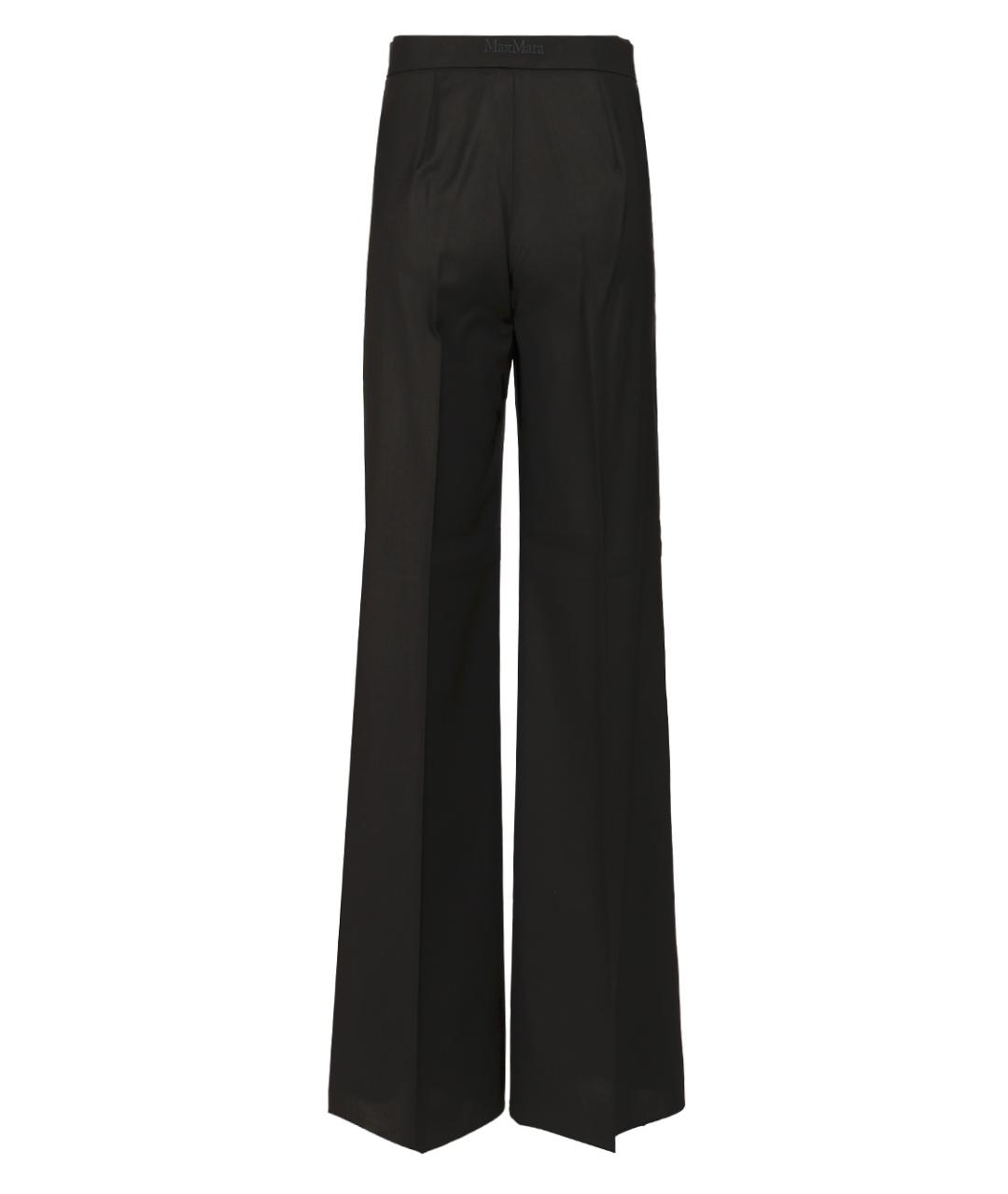 MAX MARA Черные шерстяные прямые брюки, фото 2