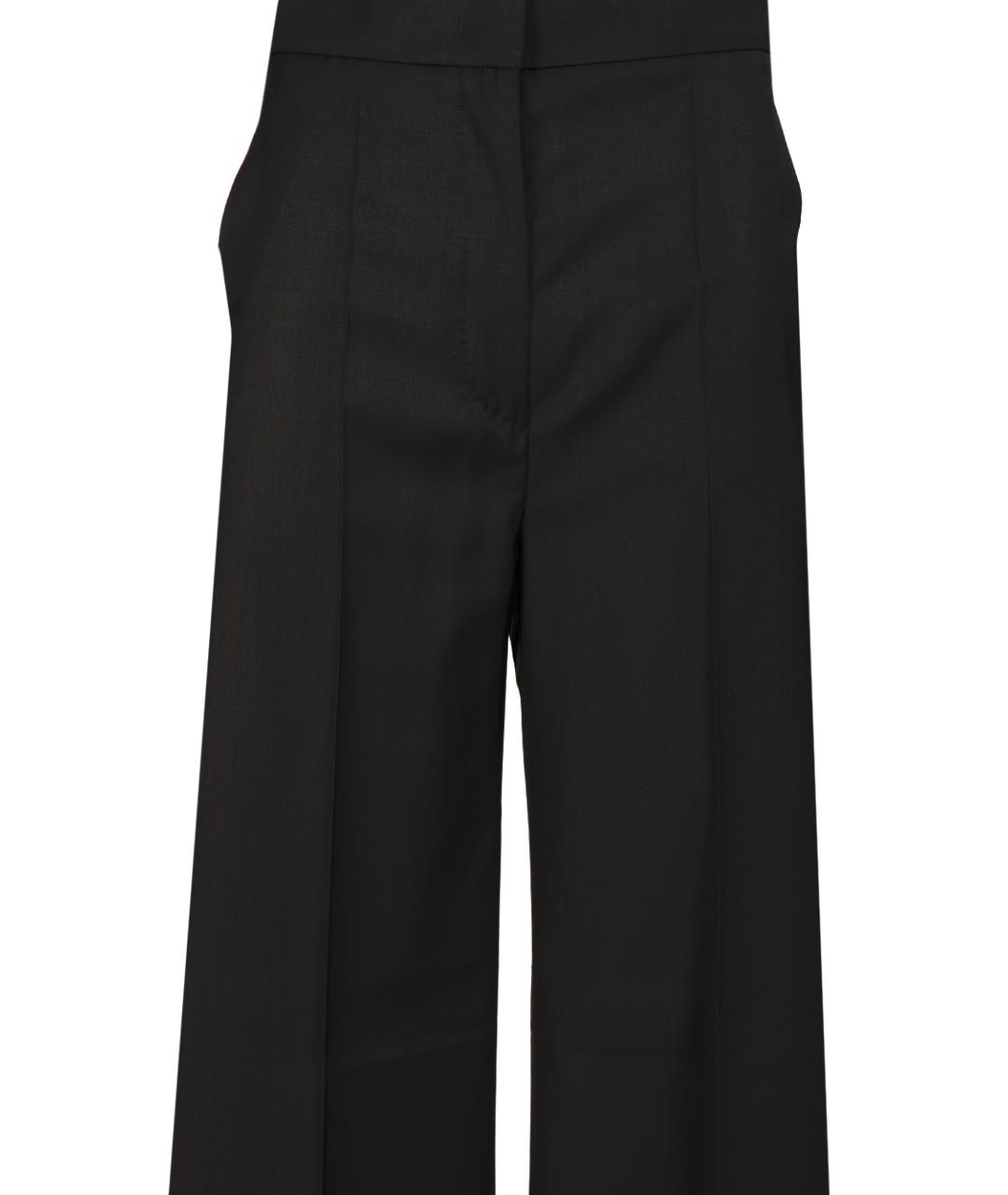 MAX MARA Черные шерстяные прямые брюки, фото 4