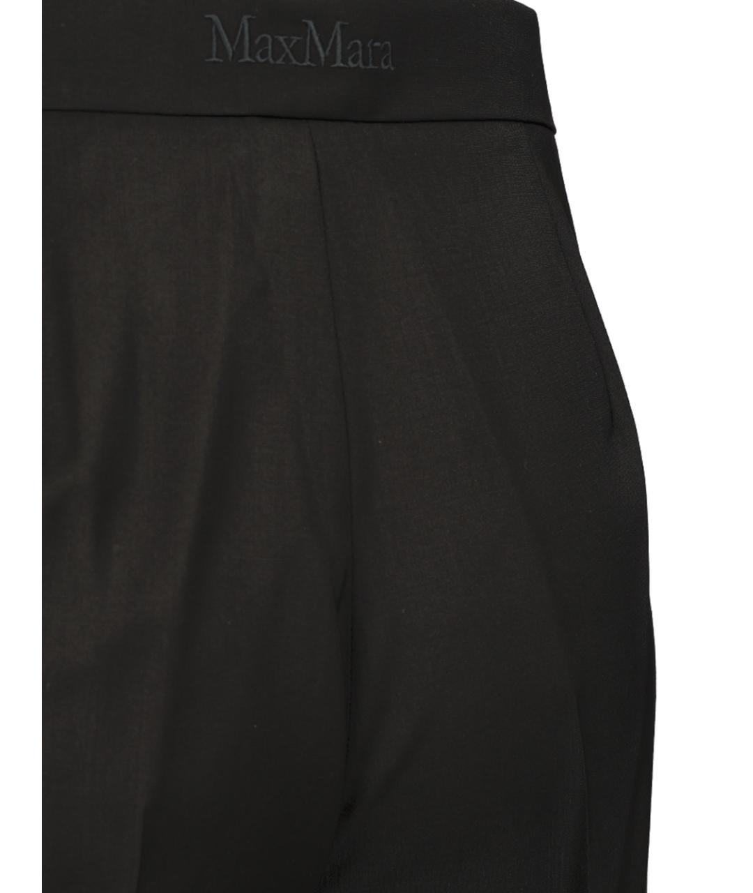 MAX MARA Черные шерстяные прямые брюки, фото 5