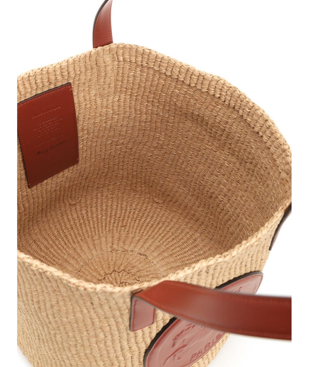 CHLOE Бежевая пелетеная сумка тоут, фото 4