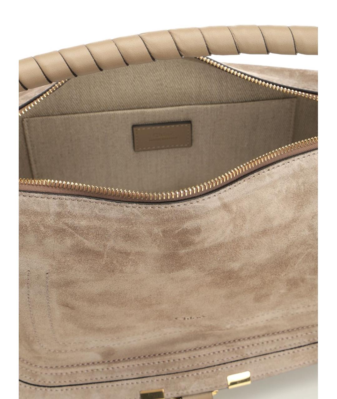 CHLOE Бежевая замшевая сумка через плечо, фото 4