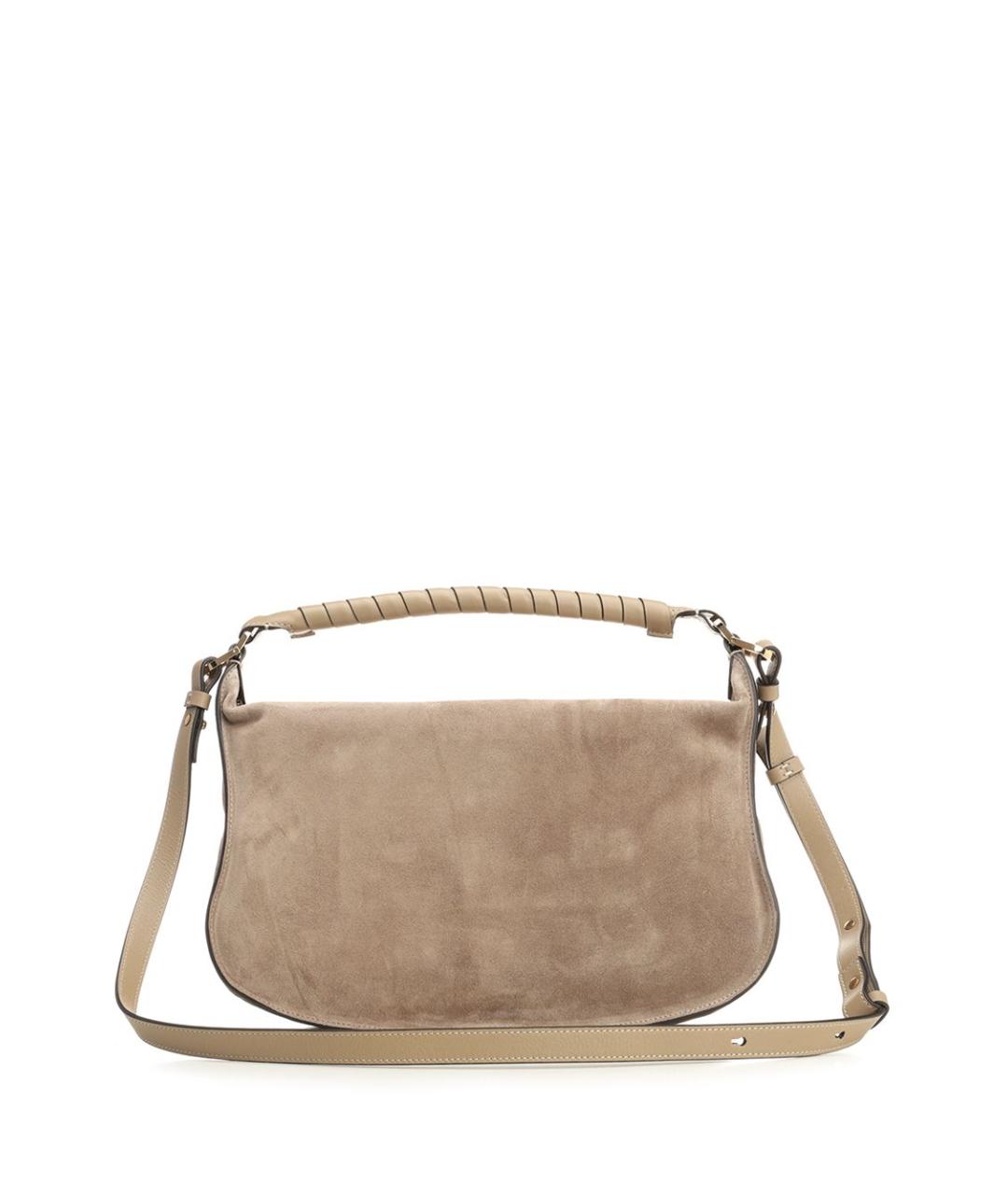 CHLOE Бежевая замшевая сумка через плечо, фото 3