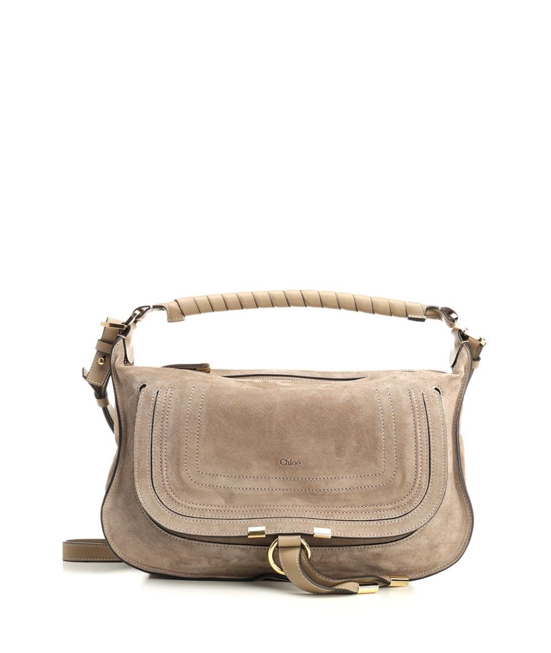 CHLOE Бежевая замшевая сумка через плечо, фото 1