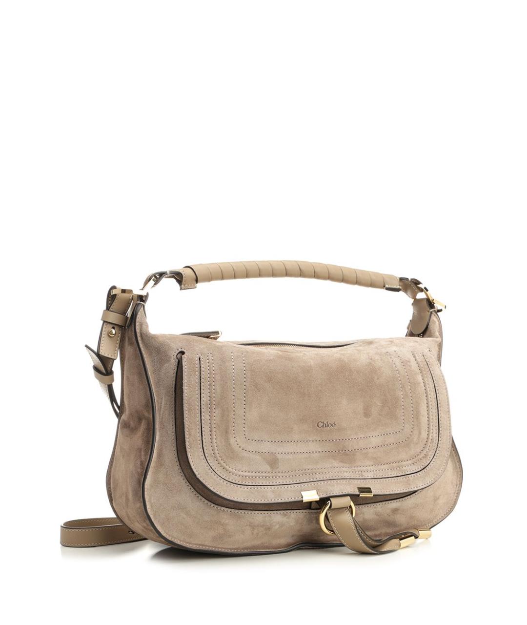 CHLOE Бежевая замшевая сумка через плечо, фото 2