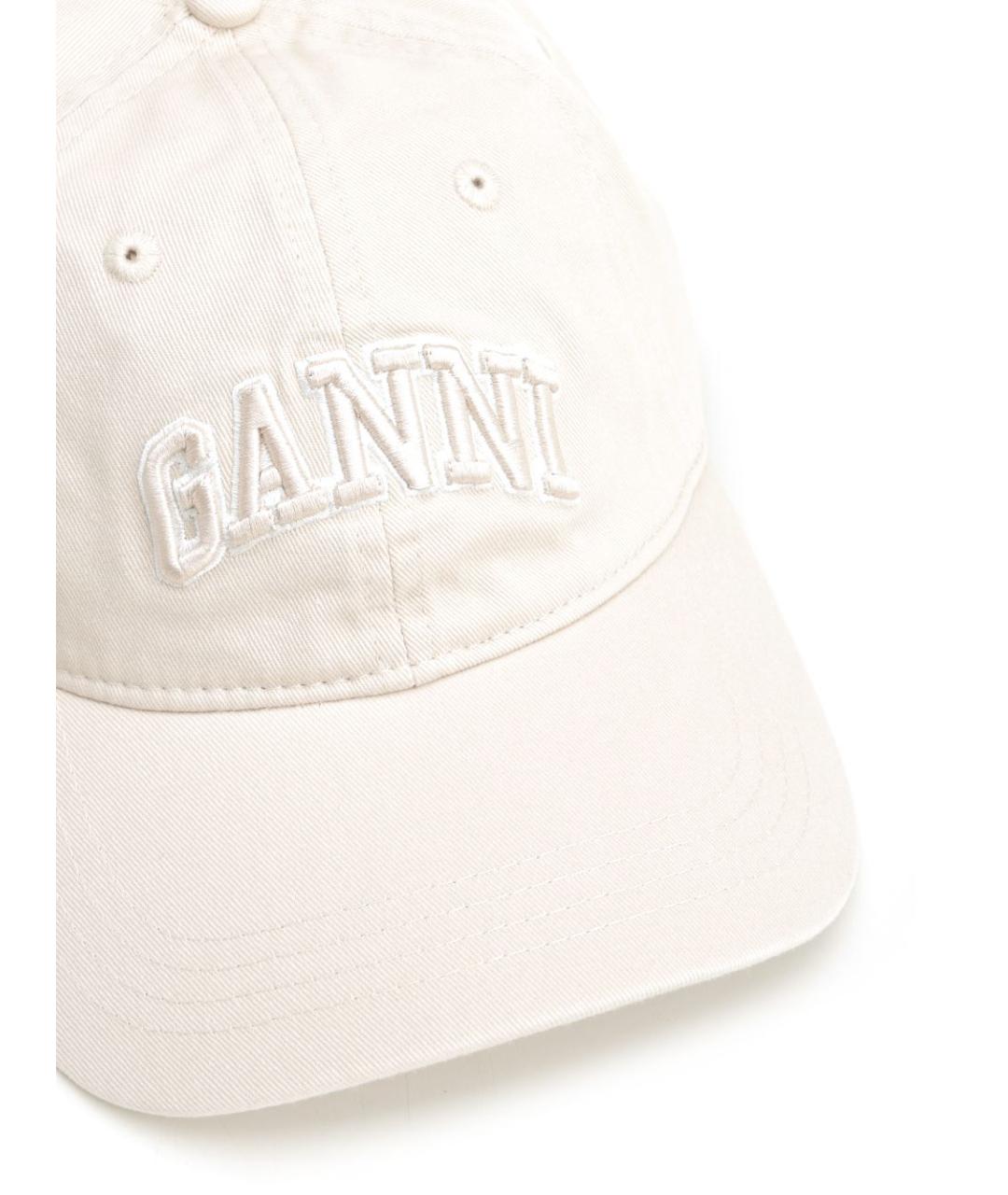 GANNI Белая хлопковая кепка, фото 4