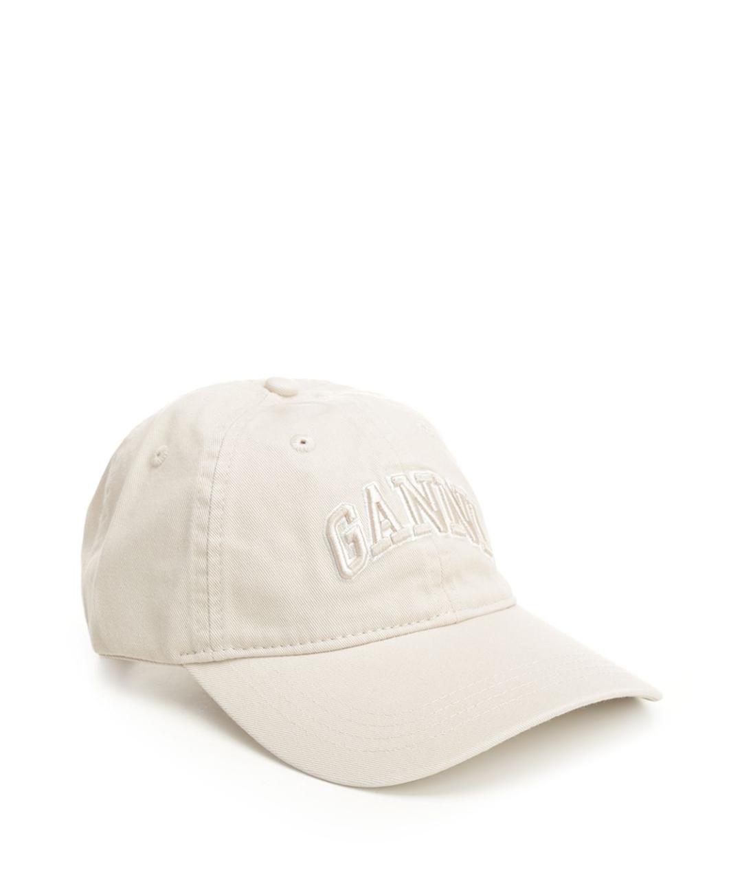 GANNI Белая хлопковая кепка, фото 2