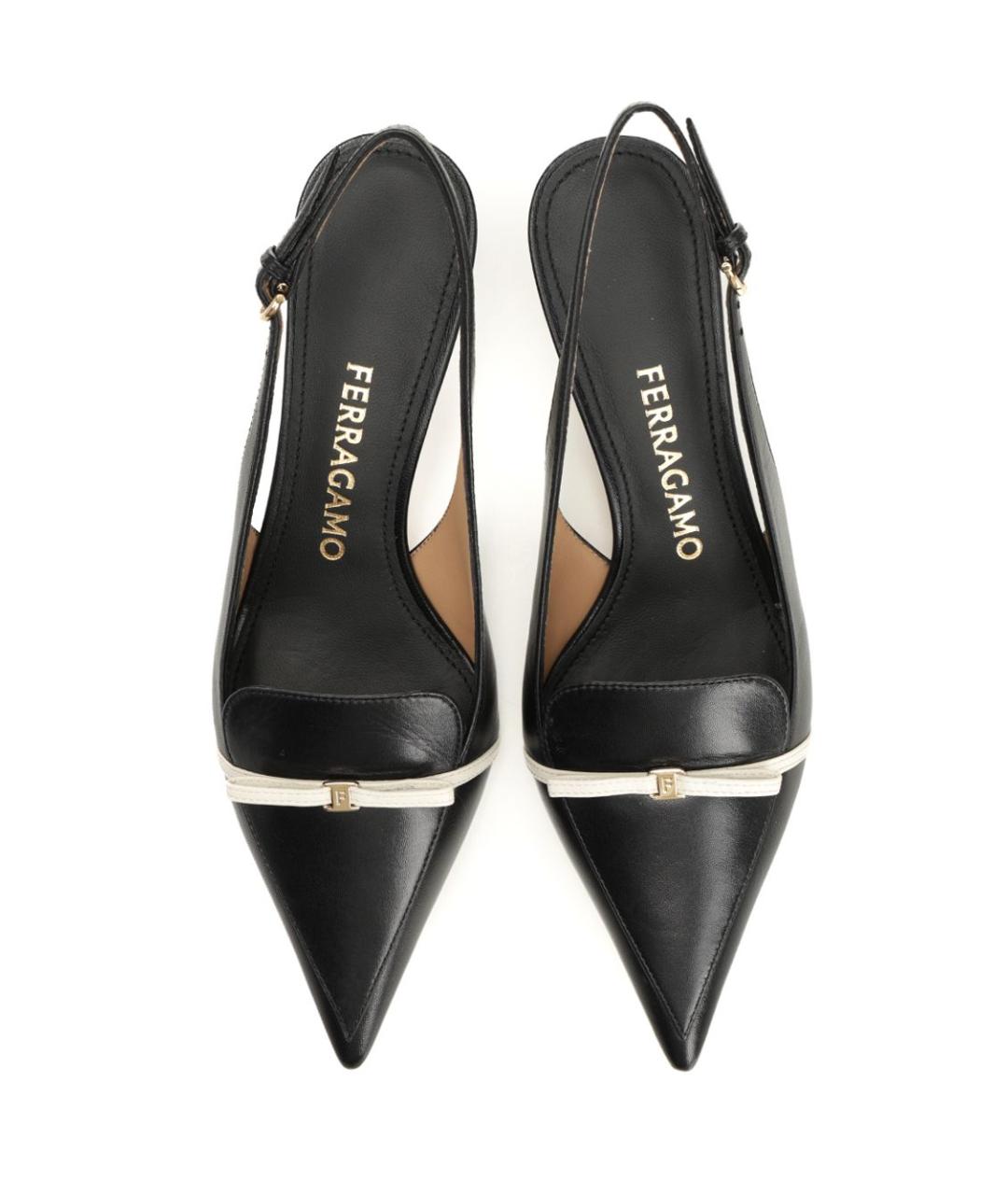 FERRAGAMO Черные кожаные туфли, фото 5